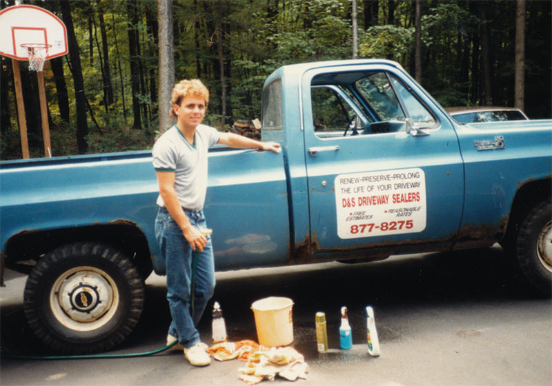My-first-driveway-sealing-pickup-truck,-1985